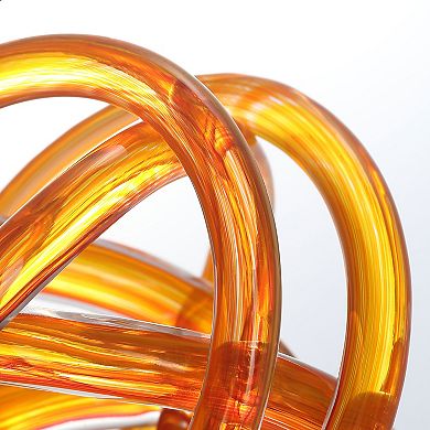 Luxury Lane Hand Blown Infinity Knot Sommerso Art Orbit Glass Ball