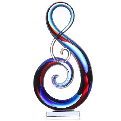 Luxury Lane Hand Blown Treble Sommerso Art Glass Sculpture