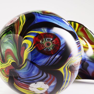 Luxury Lane Hand Blown Abstract Teardrop Art Glass Vase With Angled Lip