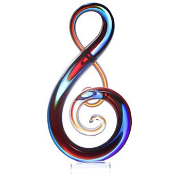 Luxury Lane Hand Blown Treble Sommerso Art Glass Sculpture