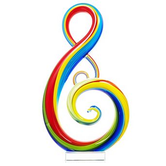 Luxury Lane Hand Blown Treble Sommerso Art Glass Sculpture