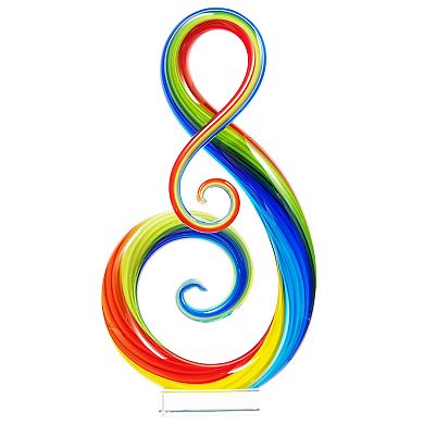 Luxury Lane Hand Blown Treble Sommerso Art Glass Sculpture