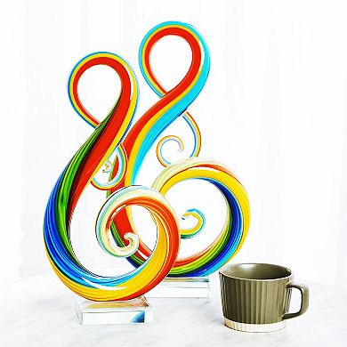 Luxury Lane Hand Blown Treble Sommerso Art Glass Sculpture