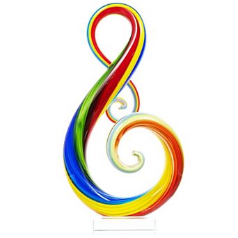 Luxury Lane Hand Blown Treble Sommerso Art Glass Sculpture