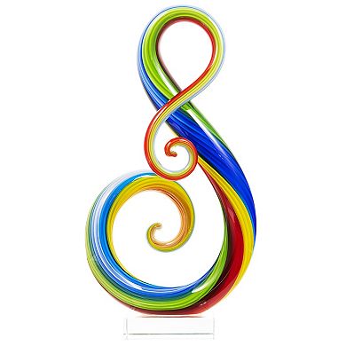 Luxury Lane Hand Blown Treble Sommerso Art Glass Sculpture