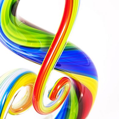 Luxury Lane Hand Blown Treble Sommerso Art Glass Sculpture