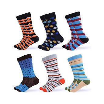 Fun Colorful Dress Socks 6 Pack