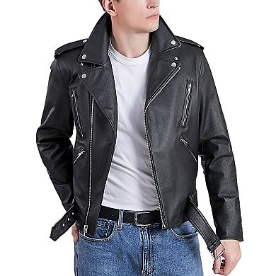 Men's Bgsd Leather Motorcycle Jacket