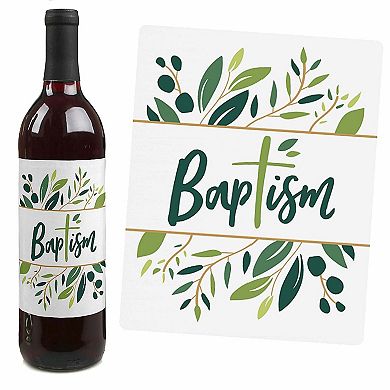 Big Dot Of Happiness Baptism Elegant Cross Religious Party Wine Bottle Label Stickers 4 Ct