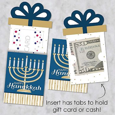 Big Dot Of Happiness Happy Hanukkah Money & Gift Card Sleeves - Nifty Gifty Card Holders 8 Ct