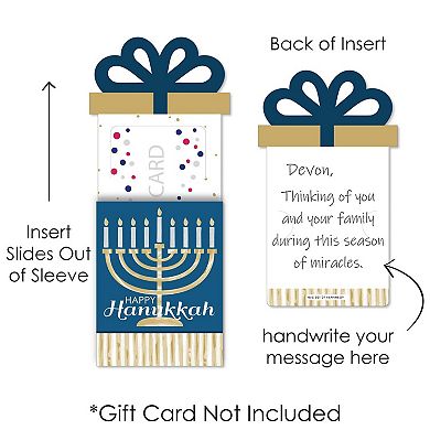 Big Dot Of Happiness Happy Hanukkah Money & Gift Card Sleeves - Nifty Gifty Card Holders 8 Ct