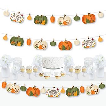 Big Dot Of Happiness Fall Friends Thanksgiving - Clothespin Garland Banner - 44 pc