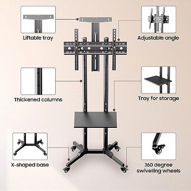 Floor Tv Stand Tv floor stand bracket With Locking Wheels for 32-75 Inch Tv Max Vesa 600x400mm