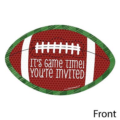 Big Dot Of Happiness End Zone - Football - Shaped Fill-in Invitations With Envelopes - 12 Ct