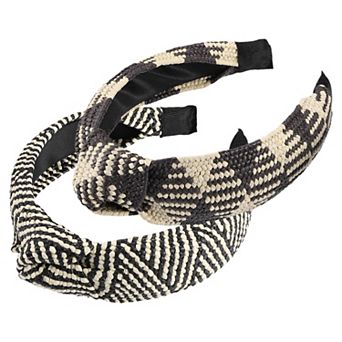 Women' Wide Knotted Headband Beige White Black 1.57" Wide Classic Casual Style Headband For Women