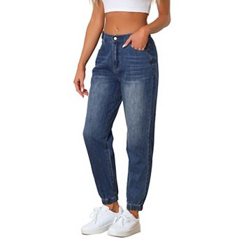 Jeans Jogger For Women Casual High Waisted Elastic Waist Denim Pants