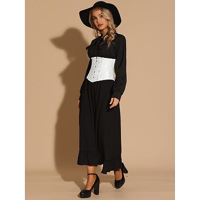 Women's Vintage Lace-Up Back Steel Boned Waist Underbust Tight Shaper Corset