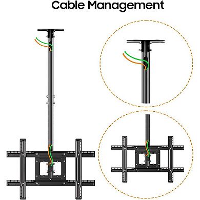 Ceiling Tv Bracket Height Adjustable Swivel For 32-65 Inch Tv Max Vesa 600x400mm