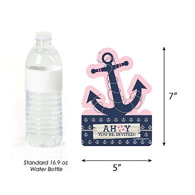 Big Dot Of Happiness Ahoy - Nautical Girl - Shaped Fill-in Invitations With Envelopes - 12 Ct