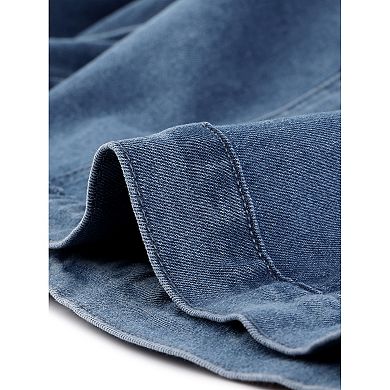 Denim Jacket For Women's Stand Collar Zip Up Long Sleeve Motorcycle Biker Jean Jackets