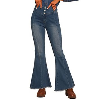 Women's Bell Bottom Jeans High Rised Classic Flared Denim Pants