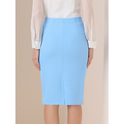 Ruched work skirt sales
