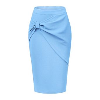 Work Pencil Skirts for Women Ruched High Waist Bodycon Midi Skirt
