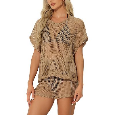 Summer Beach Knitted Crochet Outfits For Women Hollow Out Tank