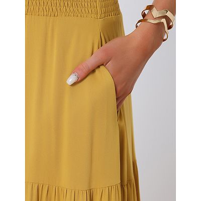 Zara yellow maxi skirt hotsell