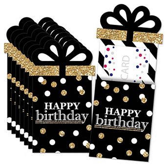Big Dot Of Happiness Adult Happy Birthday - Gold - Money & Nifty Gifty Card Holders - 8 ct