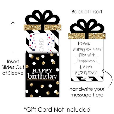 Big Dot Of Happiness Adult Happy Birthday - Gold - Money & Nifty Gifty Card Holders - 8 Ct