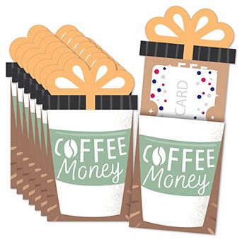 Big Dot Of Happiness But First, Coffee Cafe Themed Party Nifty Gifty Card Holders 8 ct