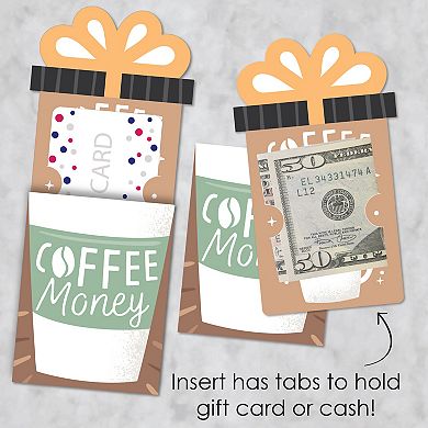Big Dot Of Happiness But First, Coffee Cafe Themed Party Nifty Gifty Card Holders 8 Ct