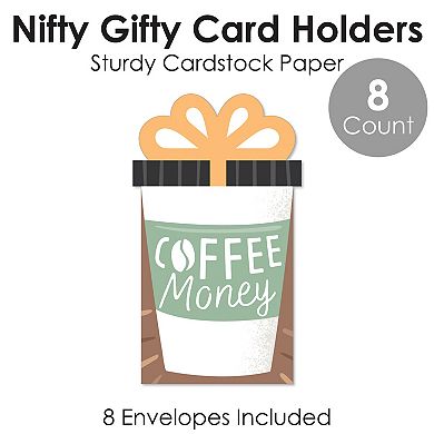Big Dot Of Happiness But First, Coffee Cafe Themed Party Nifty Gifty Card Holders 8 Ct