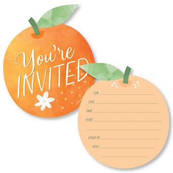 Big Dot Of Happiness Little Clementine Baby Shower Birthday Shaped Invites & Envelopes 12 ct