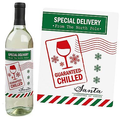 Big Dot Of Happiness Santa's Special Delivery From Santa Wine Bottle Label Stickers 4 Ct