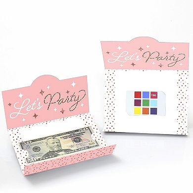 Big Dot Of Happiness Pink Rose Gold Birthday - Birthday Party Money & Gift Card Holders 8 Ct