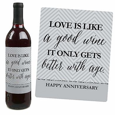 Big Dot Of Happiness We Still Do - Wedding Anniversary Decor Wine Bottle Label Stickers 4 Ct