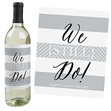 Big Dot Of Happiness We Still Do - Wedding Anniversary Decor Wine Bottle Label Stickers 4 Ct