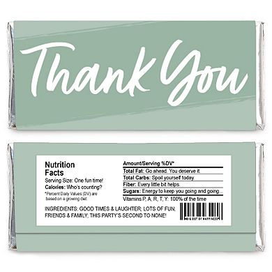 Big Dot Of Happiness Sage Green Elegantly Simple - Candy Bar Wrapper Guest Party Favors 24 Ct