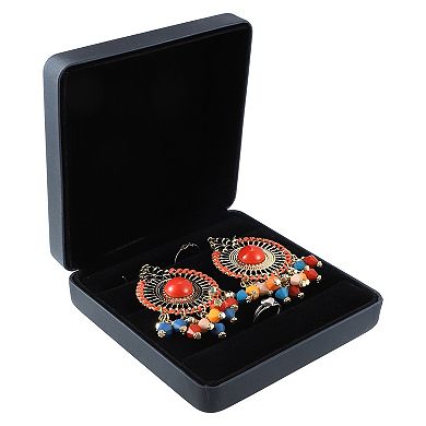 Multiple Ring Box Jewelry Display Stand Ring Organizer Case Velvet Gift ...