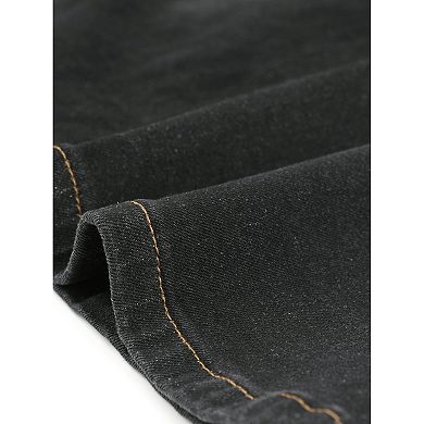 Casual Denim Skirt for Women High Waist Stretchy Midi Jean Skirts