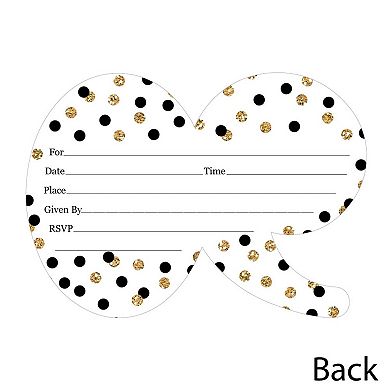 Big Dot Of Happiness Adult 90th Birthday Gold - Shaped Fill-in Invitations & Envelopes 12 Ct