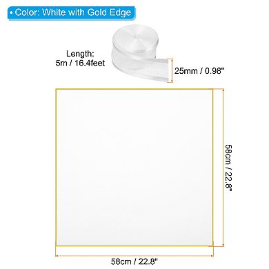 Flower Wrapping Paper Gold Edge with 3 Rolls Ribbons for Florist Floral Bouquet, 60 Sheets
