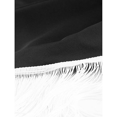 Fringe Trim Bodycon Skirt For Women Asymmetrical Ruched Tie Waist Party Midi Skirts