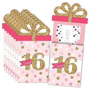 Big Dot Of Happiness Sweet 16 - 16th Birthday Party Money & Nifty Gifty Card Holders - 8 ct