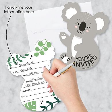 Big Dot Of Happiness Koala Cutie Birthday & Baby Shower Invite Cards With Envelopes 12 Ct