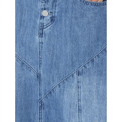 Casual Denim Skirt For Women's High Waisted A-line Flared Maxi Skirts