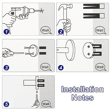 Bathroom Hardware Set, Stainless Steel Towel Bar Set, Toilet Paper Holder, Towel Hook Wall Mount