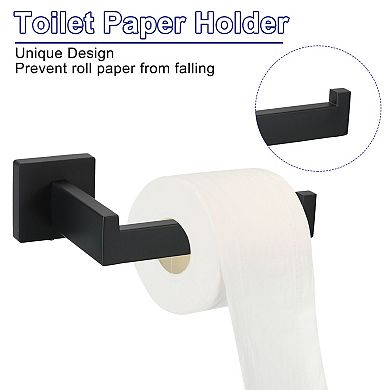 Bathroom Hardware Set, Stainless Steel Towel Bar Set, Toilet Paper Holder, Towel Hook Wall Mount